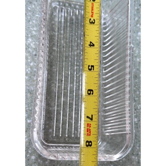 Federal Ribbed Vegetable Refrigerator Dish Lid Clear Glass Rectangle USA Vtg - Picture 9 of 13